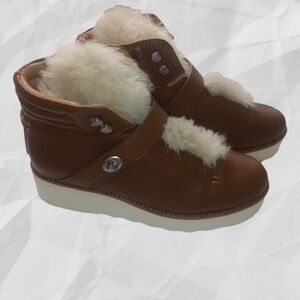 COACH URBAN HIKER Shearling Leather Platform Boots 9.5